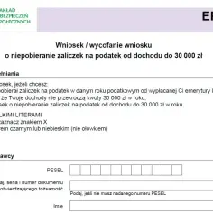 Wniosek EPD-21 o niepobieranie zaliczek na podatek od dochodu do 30 000 zł. Instrukcja wypełniania dla wnioskodawcy.
