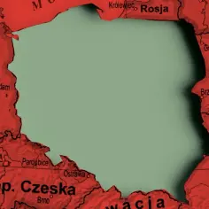 Mapa Polski z zaznaczonymi granicami sąsiadów. Czas na decyzje, kiedy wybory prezydenckie w Polsce.