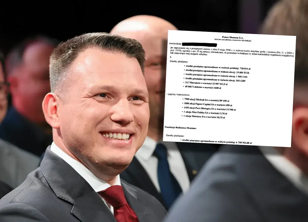 Sławomir Mentzen majątek: dokument ujawnia zgromadzone środki pieniężne, akcje i kryptowaluty.