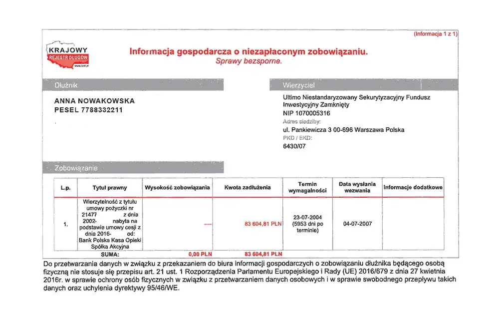Zdjęcie Wpis do KRD od jakiej kwoty? Sprawdź, ile musisz mieć długu