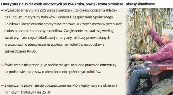 Emerytura rolnicza KRUS - Warunki, kwota i czy oddać gospodarstwo?